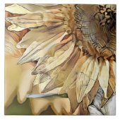 Strandfarben Grosse Gelbe Sonnenblumen Fliese (Vorderseite)