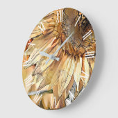 Strandfarben Grosse Gelbe Sonnenblumen Große Wanduhr (Winkel)