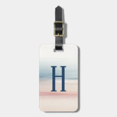 Strandfarben-Monogramm Gepäckanhänger (Vorderseite vertikal)