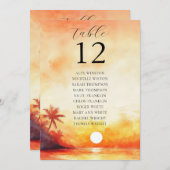 Strandfarben Sonnenuntergang Tischnummer Seekarte (Vorne/Hinten)