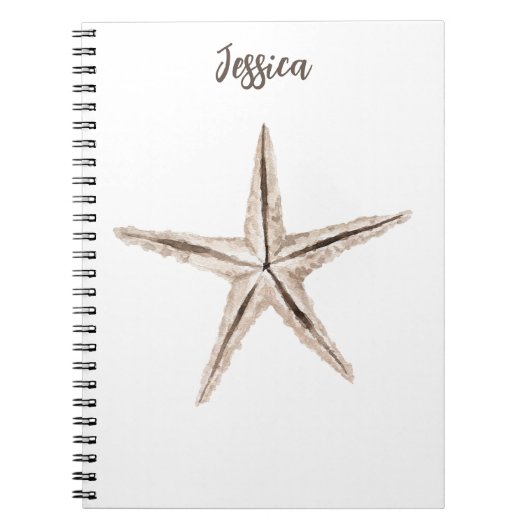 Strandfarben-Starfish-Notebook Notizblock (Vorderseite)