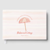 Strandfarben Umbrella Tropical Vacation Zuhause Gästebuch (Vorderseite)