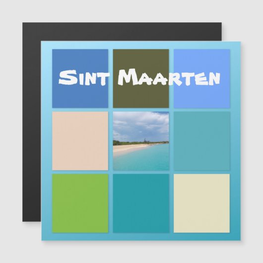 Strandfarben von St. Maarten Magnetkarte (Vorne/Hinten)