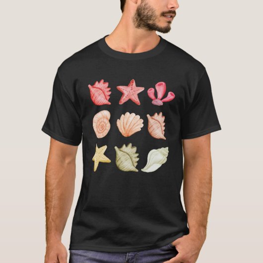 Strandfarbendesign an der Küste T-Shirt (Vorderseite)