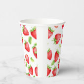 Strandfarbene Erdbeeren im Sommer mit Monogramm Pappbecher (Rechts)
