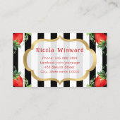 Strandfarbene Erdbeeren Kuchen und Marmelade Visitenkarte (Rückseite)