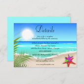 Strandfarbene Hochzeitdetails Begleitkarte (Vorne/Hinten)