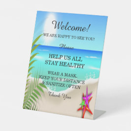 Strandfarbene Hochzeitssicherheit Sockelschild