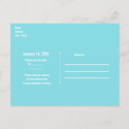 Strandfarbene Meerestiere Elegant Save the Date Ankündigungspostkarte (Rückseite)