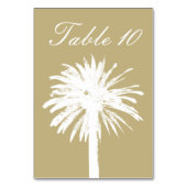Strandfarbene Palme zeichnend Hochzeit Tischnummer (Rückseite)