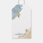 Strandfarbene Strandküste Gastgeschenk Hochzeit Geschenkanhänger (Rückseite)