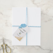 Strandfarbene Strandküste Gastgeschenk Hochzeit Geschenkanhänger (Mit Garn)