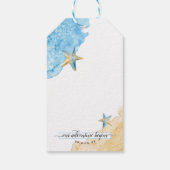Strandfarbene Strandküste Gastgeschenk Hochzeit Geschenkanhänger (Rückseite)