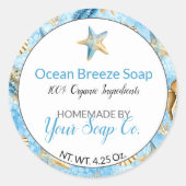 Strandfarbene Strandseife Runder Aufkleber (Vorderseite)