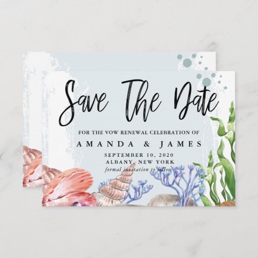 Strandfarbener Küstensee Renewration Save The Date (Vorne/Hinten)