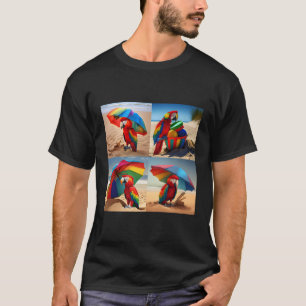 Strandfarbener Papagei T-Shirt