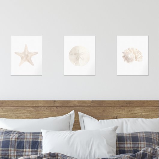 Strandfarbener Sandstrand Muschel Bilderwand Sets (Schlafzimmer)
