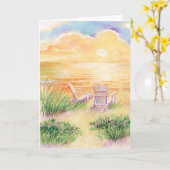 Strandfarbener Sonnenuntergang landschaftliche, in Karte (Gelbe Blume)