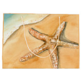 Strandfarbener Starfish Große Geschenktüte (Rückseite)