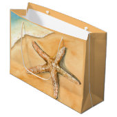 Strandfarbener Starfish Große Geschenktüte (Vorderseite Schrägansicht)