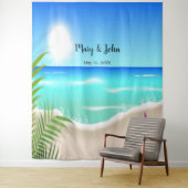 Strandfarbener Starfish Hochzeitstag Foto Hintergr Wandteppich (Beispiel)