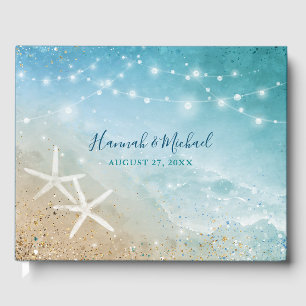 Strandfarbener Starfish Ozean Hochzeit am Strand Gästebuch