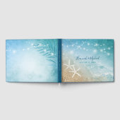 Strandfarbener Starfish Ozean Hochzeit am Strand Gästebuch (Voll)