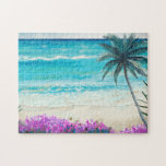 Strandfarbenes Meer Strand tropisches Meer Puzzle<br><div class="desc">Dieses Design kann personalisiert werden, indem Sie auf die Schaltfläche Anpassen klicken und die Farbe ändern, einen Namen, Initialen oder Ihre Lieblingswörter hinzufügen. Kontaktieren Sie mich unter colorflowcreations@gmail.com , wenn Sie dieses Design für ein anderes Produkt haben möchten. Kaufen Sie meine originale abstrakte Acrylmalerei zum Verkauf unter www.etsy.com/shop/colorflowart. Weitere Kreationen...</div>