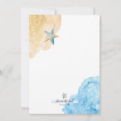 Strandfarbenes Starfish Brautparty Einladung (Rückseite)