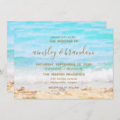Strandfarbenhochzeit Einladung (Vorne/Hinten)