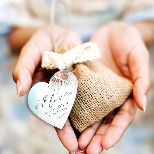 Strandfarbenhochzeit Geschenkanhänger