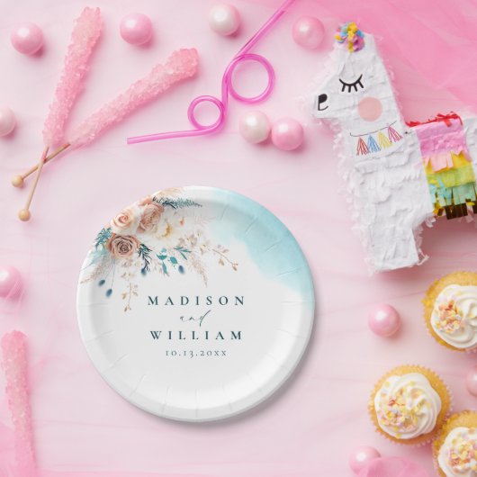 Strandfarbenhochzeit Pappteller (Party)