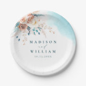 Strandfarbenhochzeit Pappteller (Vorderseite)