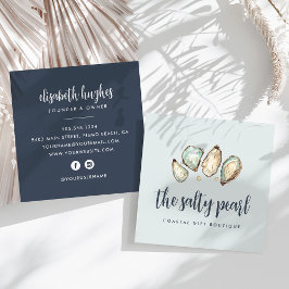 Strandfarbenpearl & Oyster Square Quadratische Visitenkarte