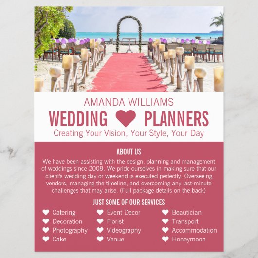 Strandfeier, Hochzeitsveranstaltung - Werbung Flyer (Vorne)