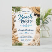 Strandfeierparty Einladung (Stehend Vorderseite)