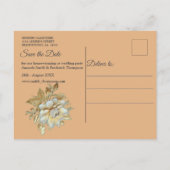 Strandfeste mit weißen Blume und Perlen Ankündigungspostkarte (Rückseite)