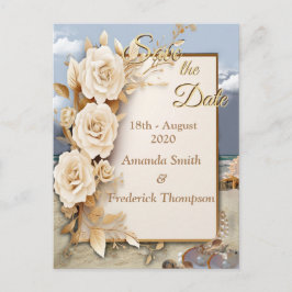 Strandfeste mit weißen Blume und Perlen Ankündigungspostkarte