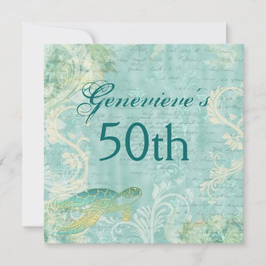 Strandfeste, tropische Geburtstagsparty CUSTOM Einladung (Vorderseite)