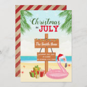 Strandfeste Weihnachten im Juli Party Einladung (Vorne/Hinten)