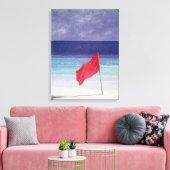 Strandflagge - Sturmwarnung 1985 Leinwanddruck (Insitu (Wohnzimmer))