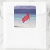 Strandflagge - Sturmwarnung 1985 Quadratischer Aufkleber (Tasche)