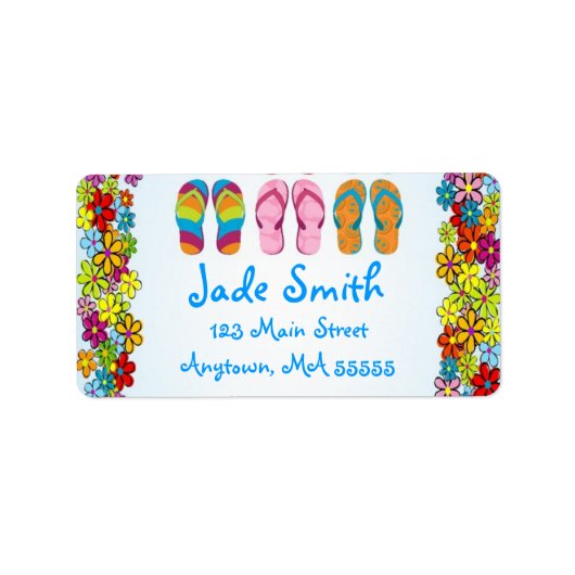 Strandflip-Flops-Adresslisten Adressaufkleber (Vorne)