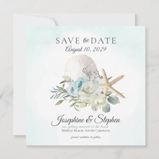 Strandflorensand Dollar Starfish Save the Date (Vorderseite)