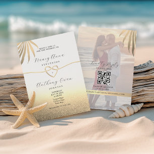 Strandfoto Goldene Hochzeit Einladung
