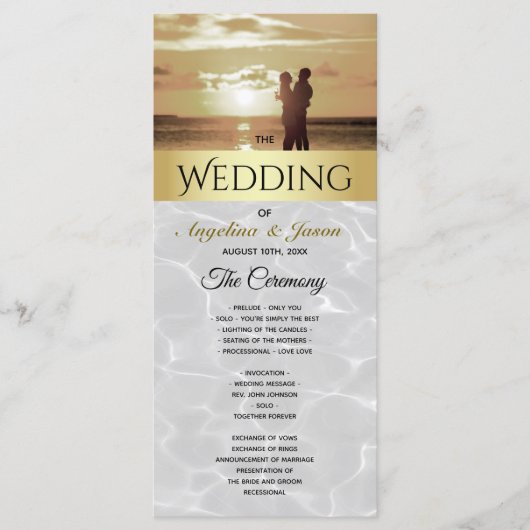 Strandfoto-Hochzeit Programm (Vorderseite)