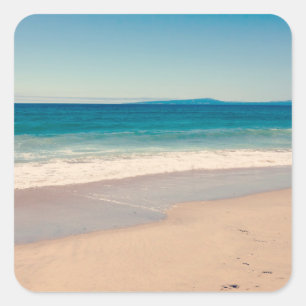 Strandfoto Ozean Blaue Landschaft Quadratischer Aufkleber