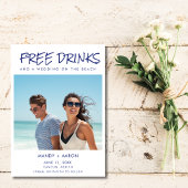 Strandfreie Drinks Foto Hochzeit in Urlaubsort Save The Date