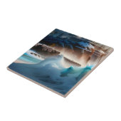 Strandfront Ocean Waves Landschaft 1 Fliese (Seite)