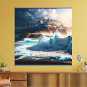 Strandfront Ocean Waves Landschaft 1 Leinwanddruck (Insitu (Wohnzimmer))